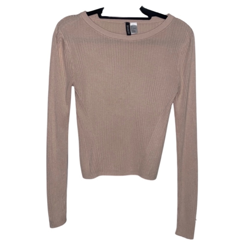 Divided Baby Pink Crew Neck Ribbed Sweater - Size S